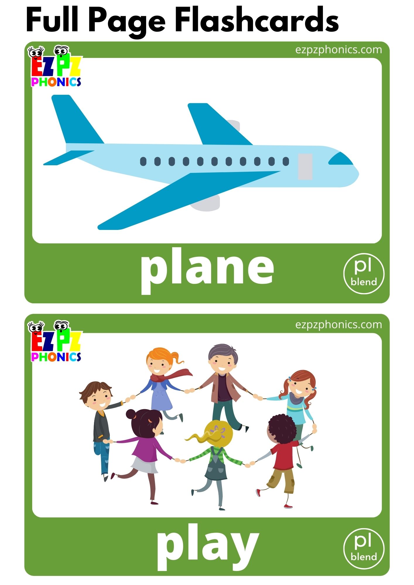 PL Blends Phonics Flashcards with Images and Words Download Free Printable PDF or View Online for Teaching Phonics to Kindergarten and ESL Students